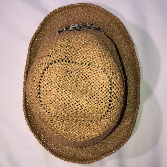 Woven Leopard Print Straw Hat - Picture 5 of 8